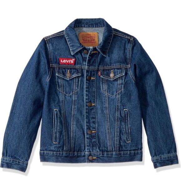 NWT Levi's Little Boys' Denim Embroidered Trucker Jean Jacket Size 5 Casual Fall - Picture 1 of 7